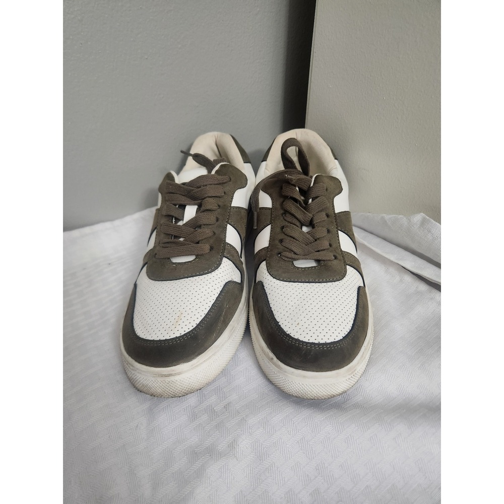 MIA Olive Green and White Perforated Low Top Sneakers Womens Size 9